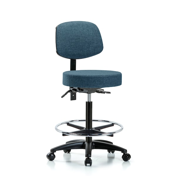 Bench Stool, Hi, Fab, Bk, Tilt, CF, Cast, Blu